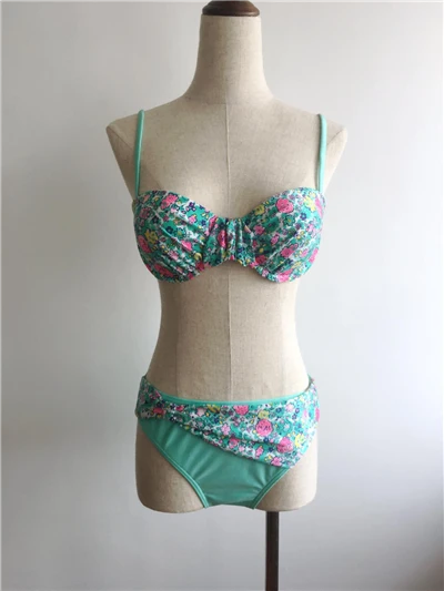 בגדי ים ניגודיות פרחוני Twist Waist